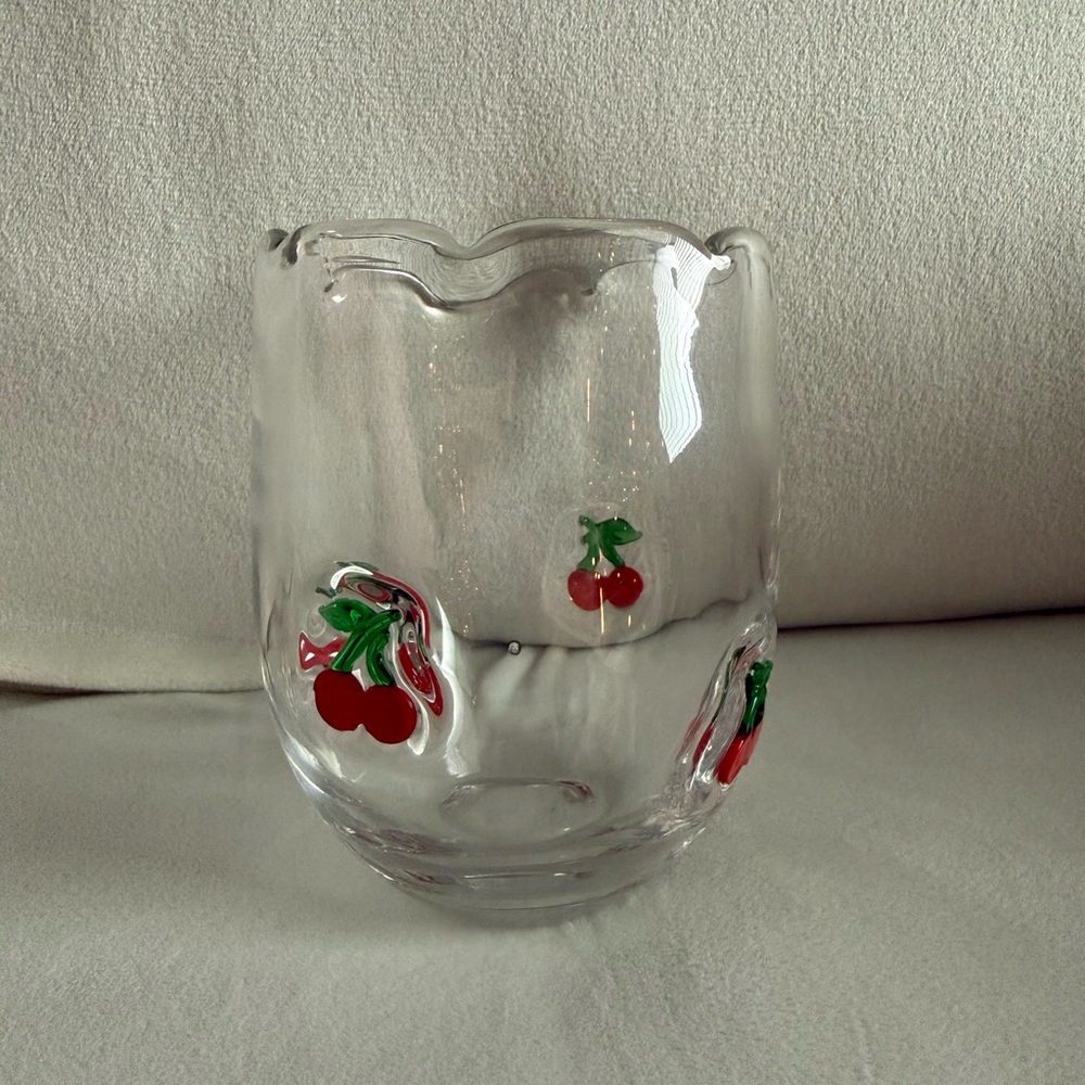 World Market Cherry Scallop Glass